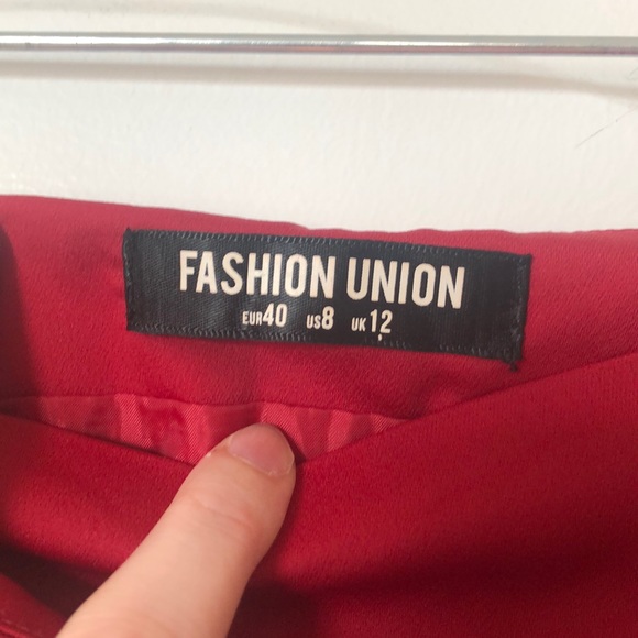 Red A-Line Skirt with Draping - Picture 3 of 6